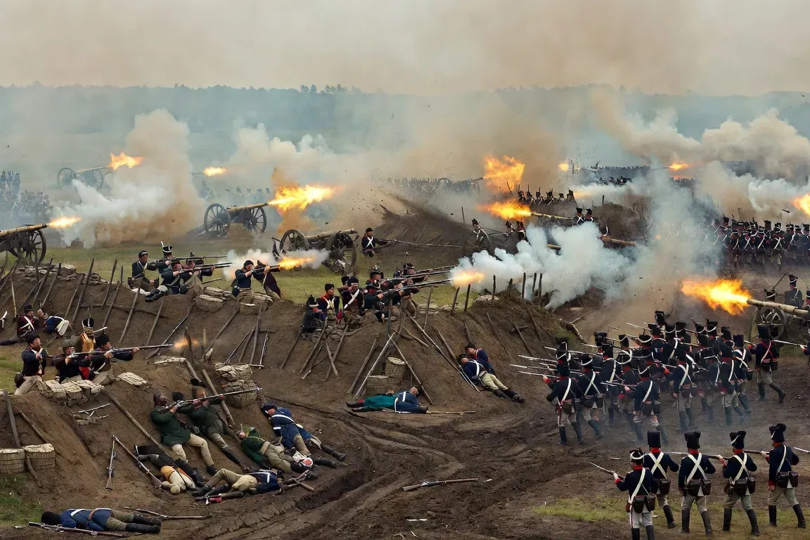 Les fleches Bagration a Borodino 1812, assaut francais contre les ouvrages defensifs russes