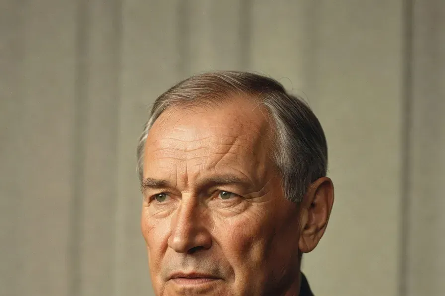 Mikhail Kalachnikov en uniforme sovietique, inventeur de l'AK-47