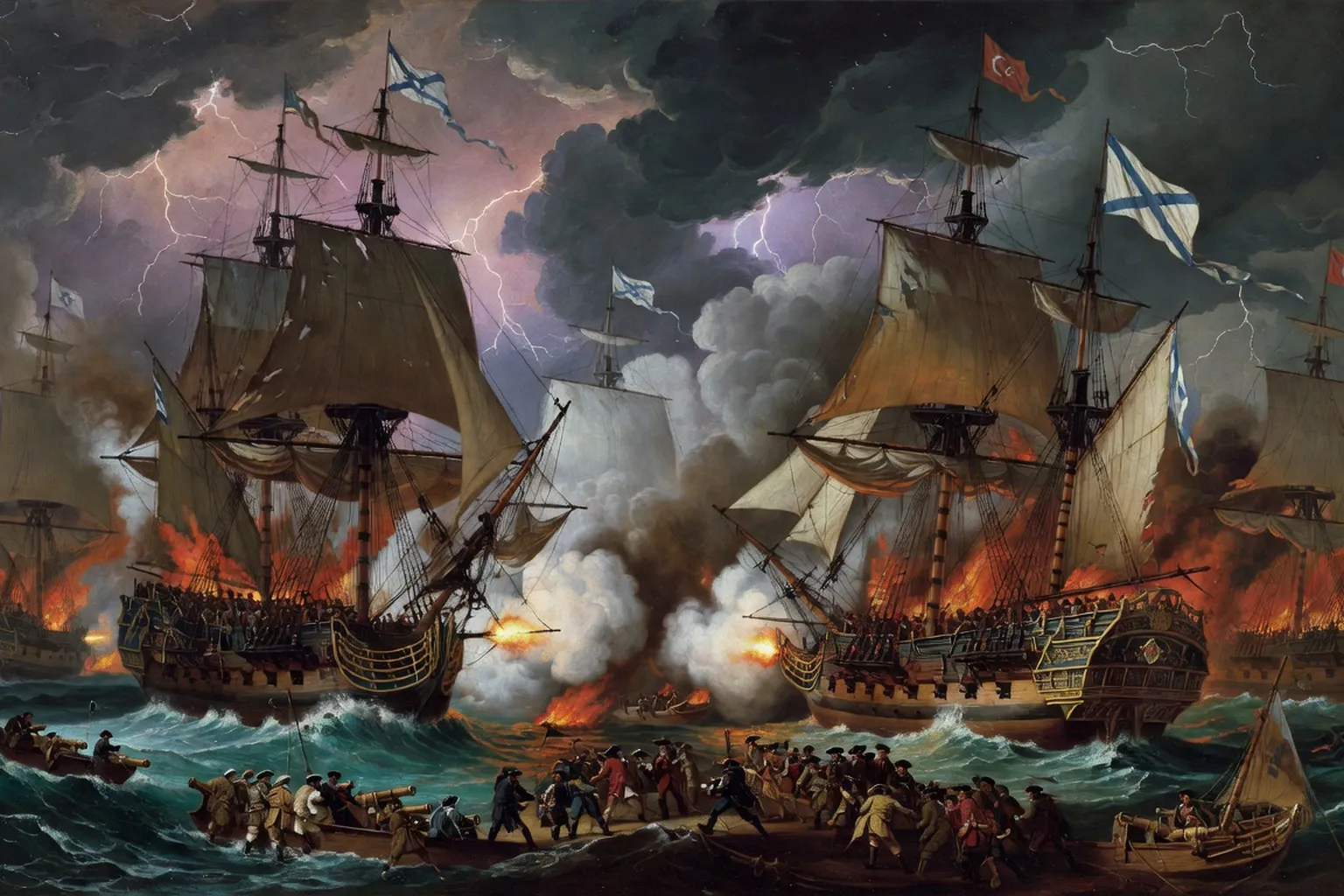 Bataille navale russo-ottomane au XVIIIe si&egrave;cle, Mer Noire