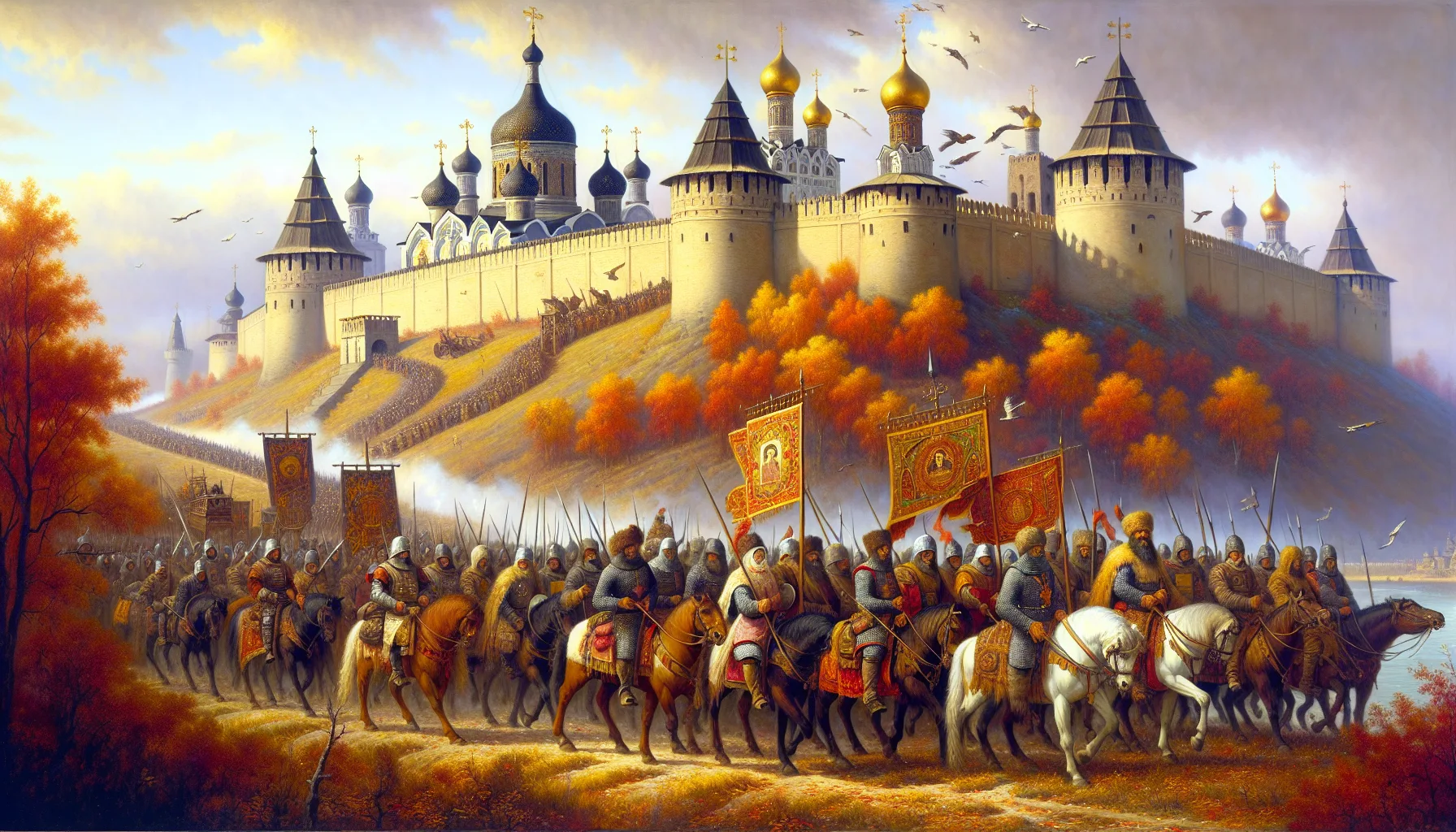 La conquete de Kazan par Ivan le Terrible en 1552, siege de la ville tatare